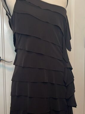 Ruby Rox Black One-Shoulder Layered Ruffle Dress